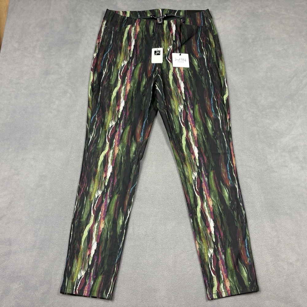 NEW Joseph Ribkoff Size 14 Abstract Print Classic Slim Pull-On Pants $205 - Picture 2 of 12